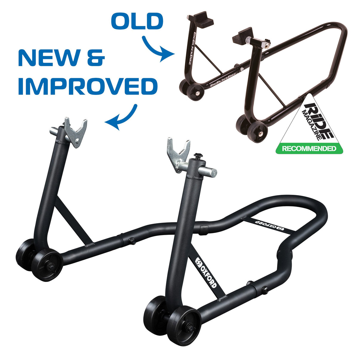 OXFORD SP821 REAR PADDOCK STAND 2.0 MAXIMUM STABILITY - NEW VERSION BLACK