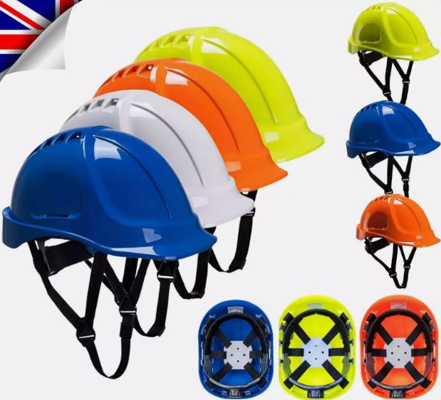 PORTWEST ENDURANCE HELMET VENTED WHEEL RATCHET CHIN STRAP HARD HAT SAFETY PS55