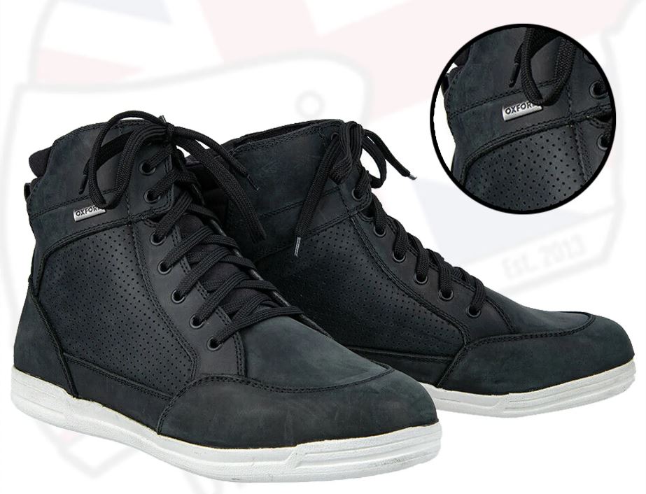 OXFORD KICKBACK AIR | SHORT SUMMER MOTORCYCLE BOOTS | MOTORBIKE TRAINERS BLACK