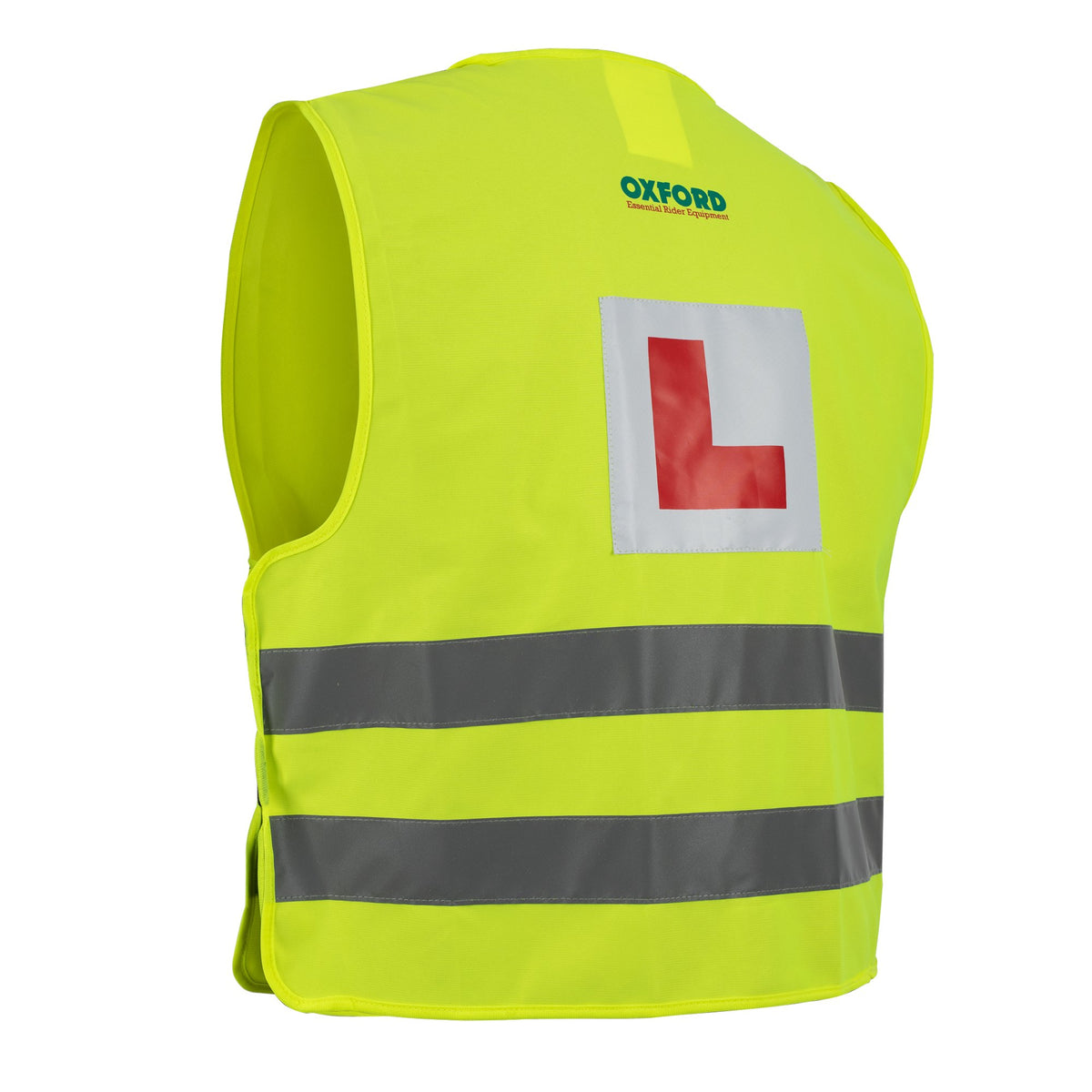 OXFORD BRIGHT VEST L PLATE MOTORBIKE MOTORCYCLE CE HI VIZ SAFETY VEHICLE LEARNER