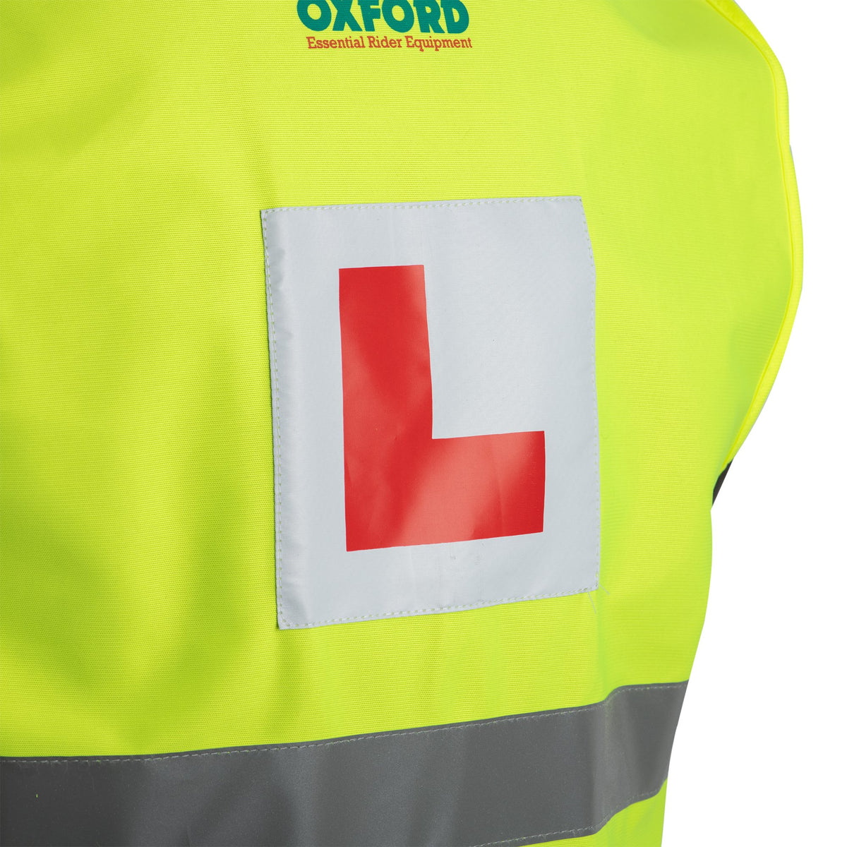 OXFORD BRIGHT VEST L PLATE MOTORBIKE MOTORCYCLE CE HI VIZ SAFETY VEHICLE LEARNER