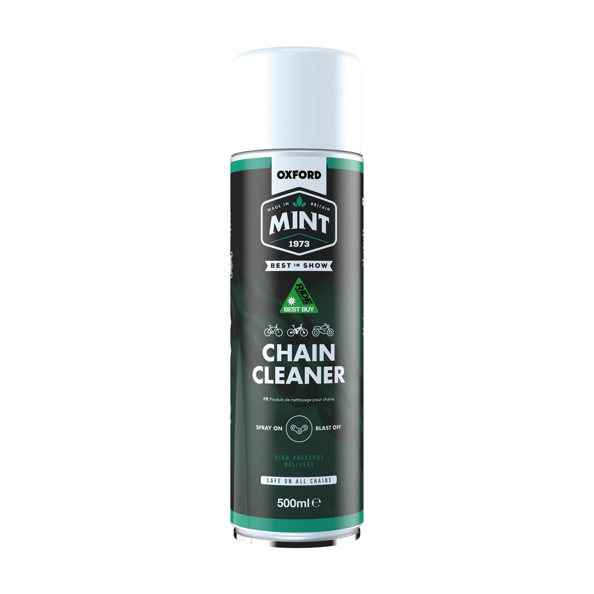 OXFORD MINT CYCLE MOTORBIKE MOTORCYCLE CHAIN CLEANING SPRAY 500ML 750ML