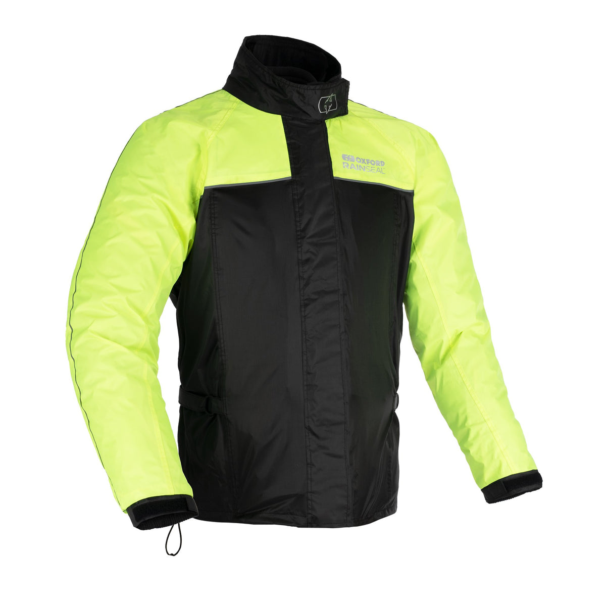 OXFORD RAINSEAL WATERPROOF MOTORCYCLE MOTORBIKE BLACK FLUORESCENT OVER JACKET