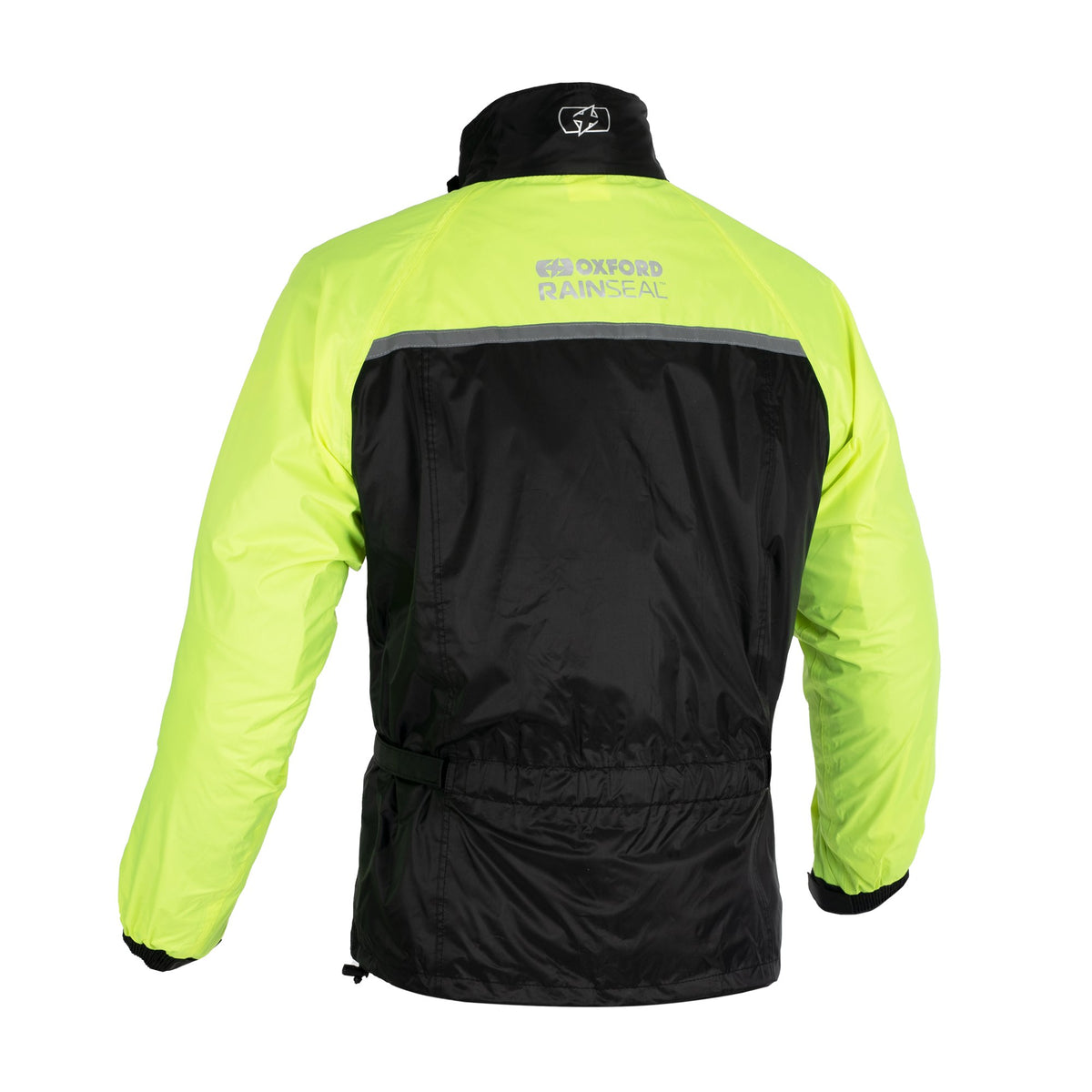 OXFORD RAINSEAL WATERPROOF MOTORCYCLE MOTORBIKE BLACK FLUORESCENT OVER JACKET