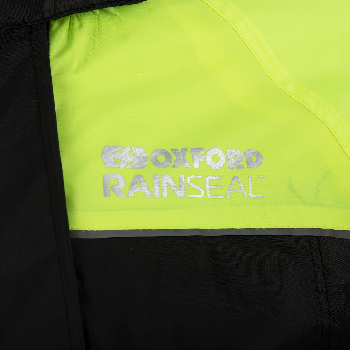 OXFORD RAINSEAL WATERPROOF MOTORCYCLE MOTORBIKE BLACK FLUORESCENT OVER JACKET