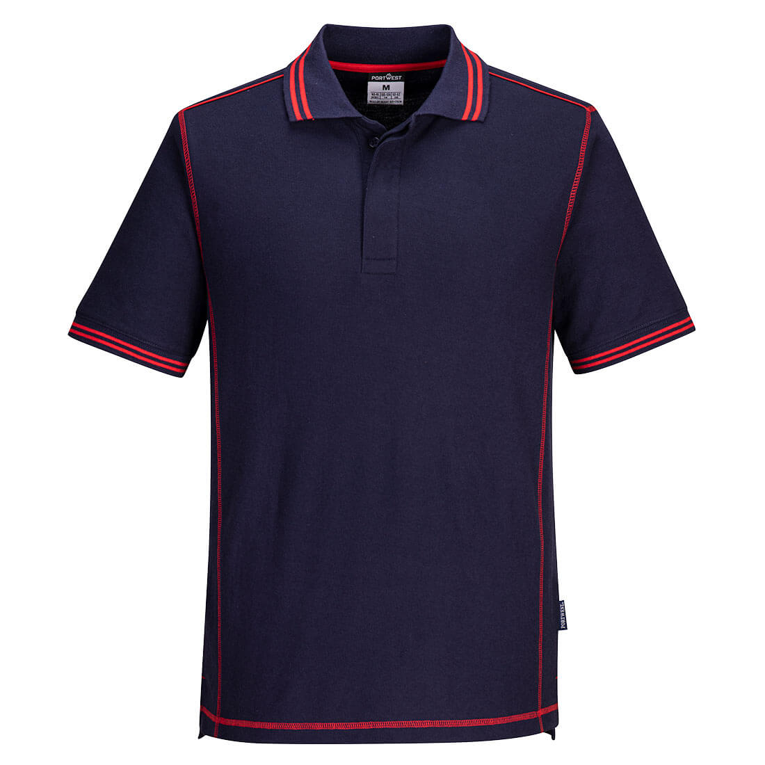 Portwest Men's Polo Shirt Essential Two-Tone Pique Knit T-Shirt Work Top UK B218