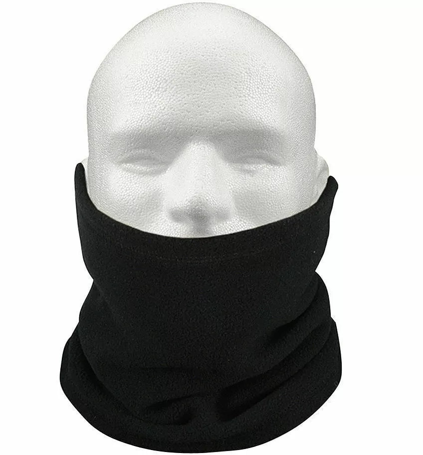 Neck Warmer Winter Snood Tube Thermal Fleece Motorbike Cycling Mask Unisex Black