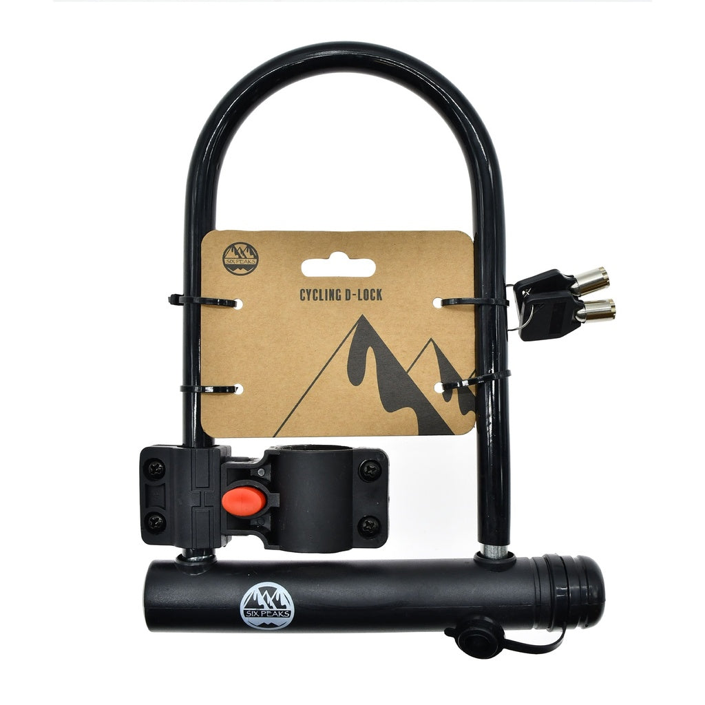 SIX PEAKS CYCLING U SHAPED CYCLE D-LOCK SECURITY LOCK 2 KEYS