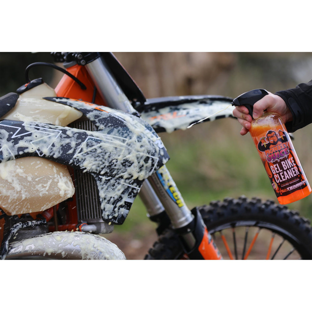 TRU TENSION MOTORBIKE MOTORCYCLE BIKE GEL WASH CLEANER 1L BOTTLE REUSABLE