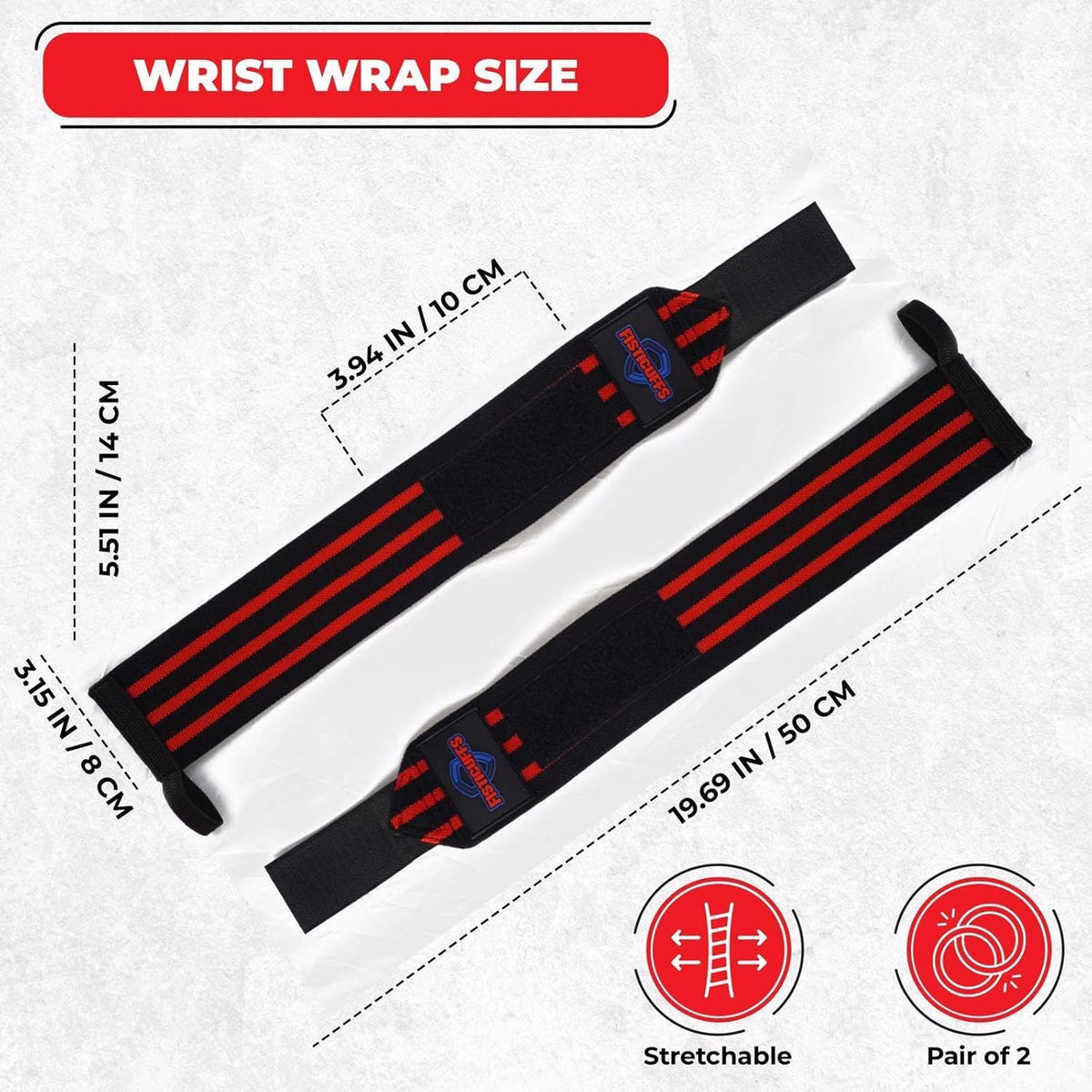 Wrist Straps Gym Straps Pair, Wrist Straps for WeightLifting, Powerlifting & Gym