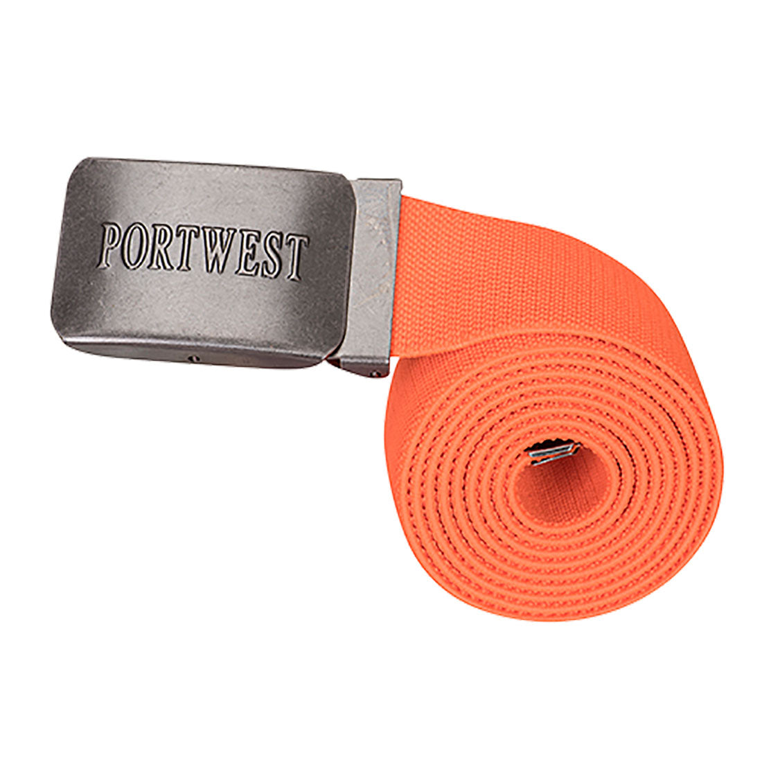 Portwest Work Belt Elasticated Workwear Trouser Belts Canvas Web Metal Buckle - Hamtons Direct