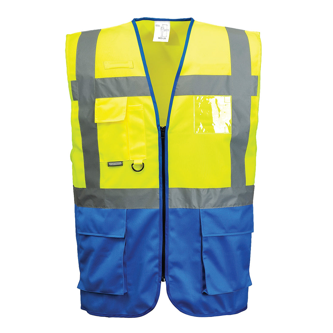 PORTWEST Warsaw Executive Vest Hi Vis Safety Waistcoat Zip ID Holder C476 - Hamtons Direct