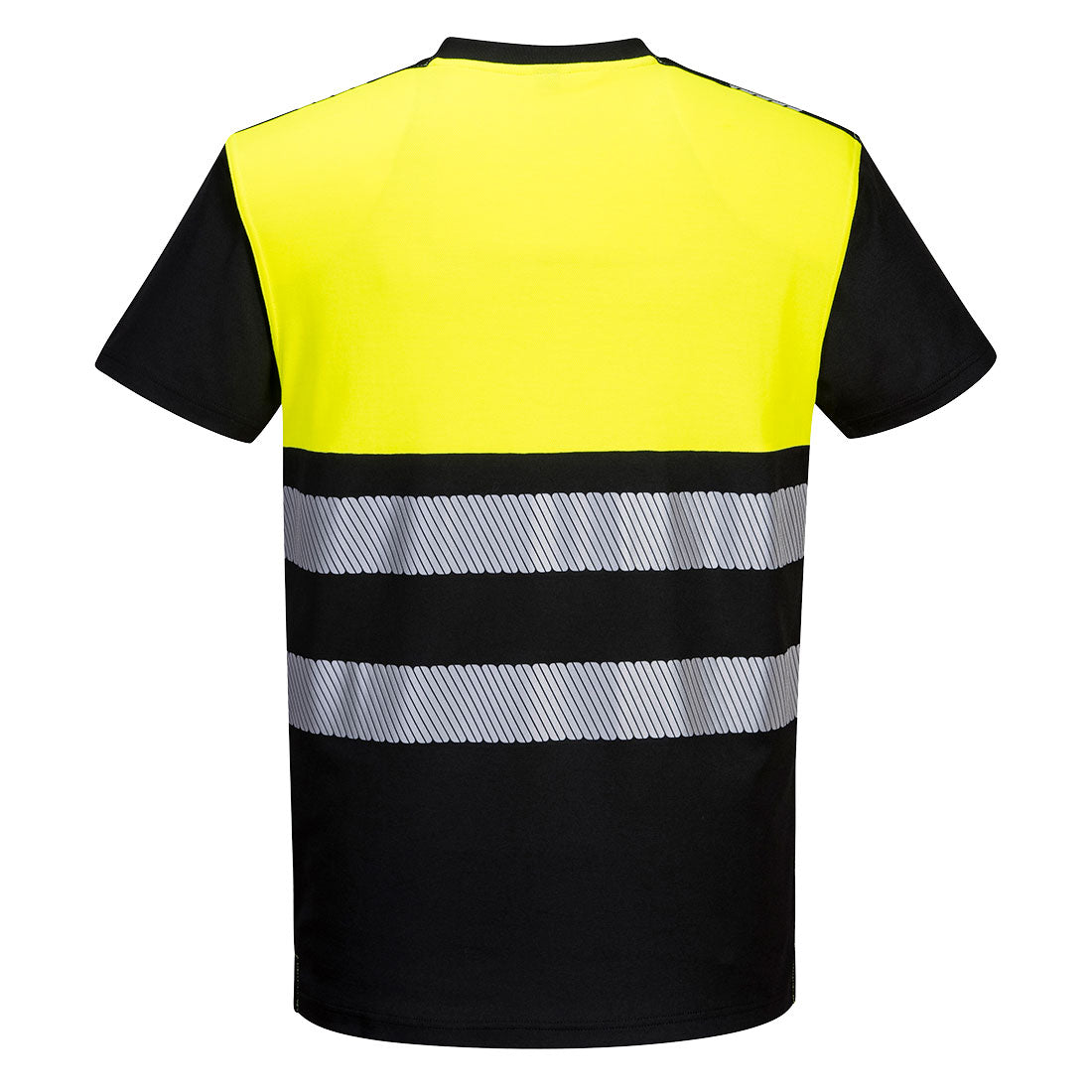 Men's Hi Vis T-Shirt Reflective High Viz Work Tee Fluorescent Moisture Wicking - Hamtons Direct