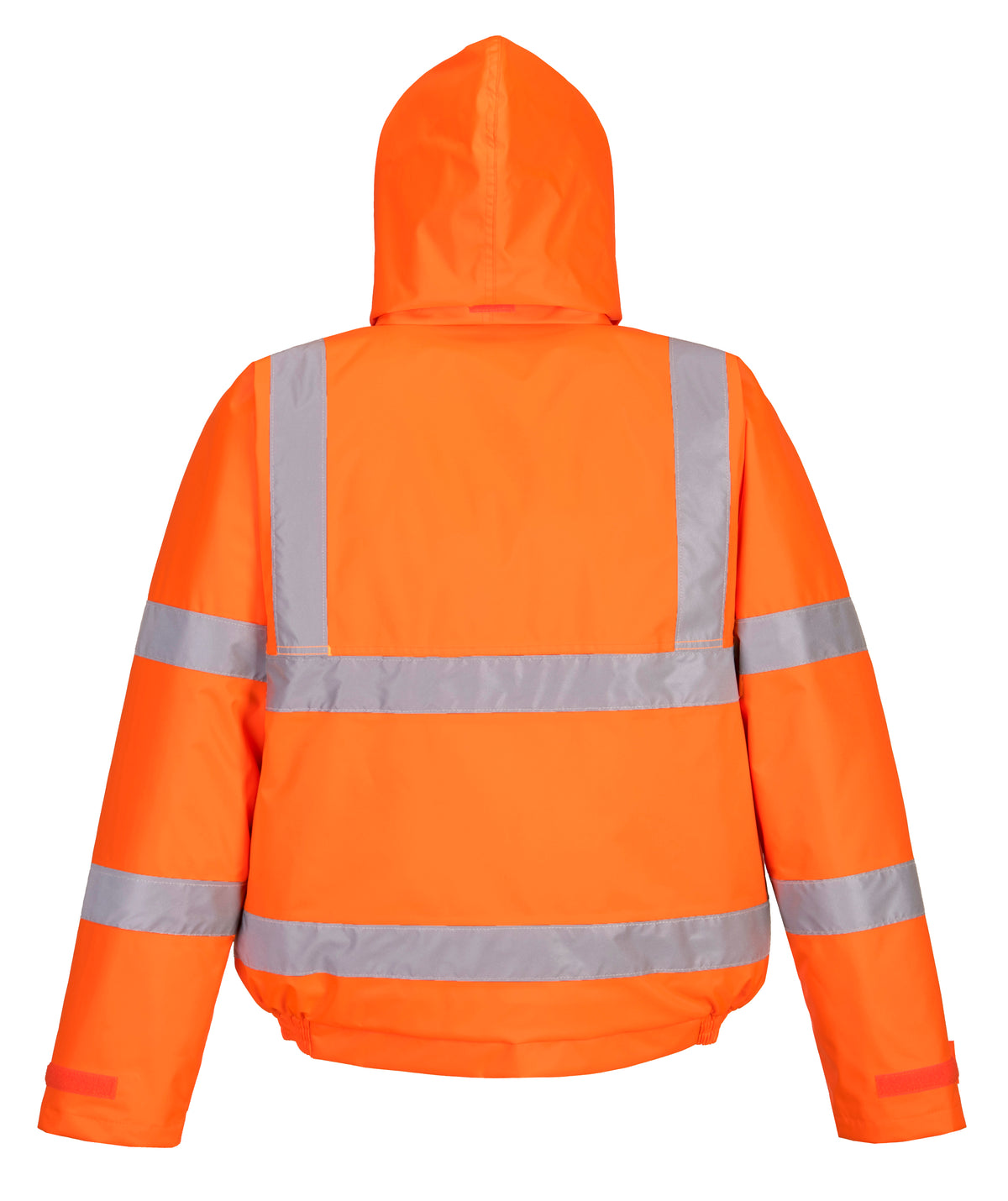 Mens Hi Vis Viz Bomber Workwear Water Resistant Jacket Lined Padded Hood Safety - Hamtons Direct