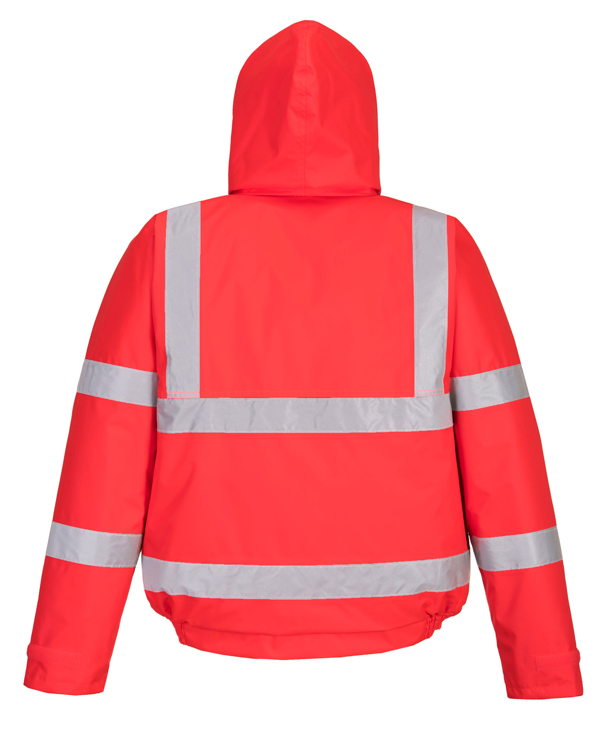 Mens Hi Vis Viz Bomber Workwear Water Resistant Jacket Lined Padded Hood Safety - Hamtons Direct