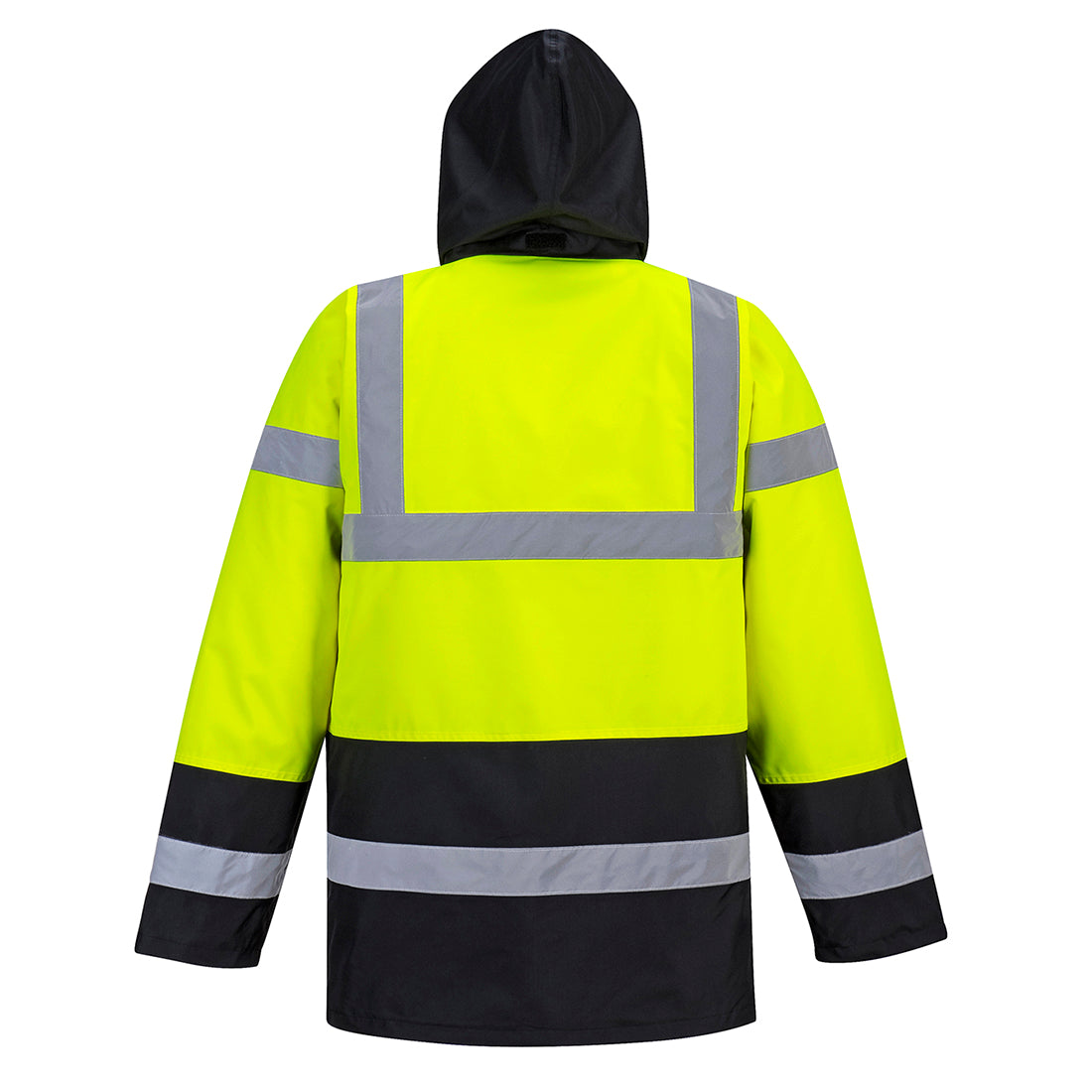 Portwest S466 Hi-viz Contrast Traffic Jacket Waterproof Thermal Insulation CE Certified Yellow/Black - Hamtons Direct