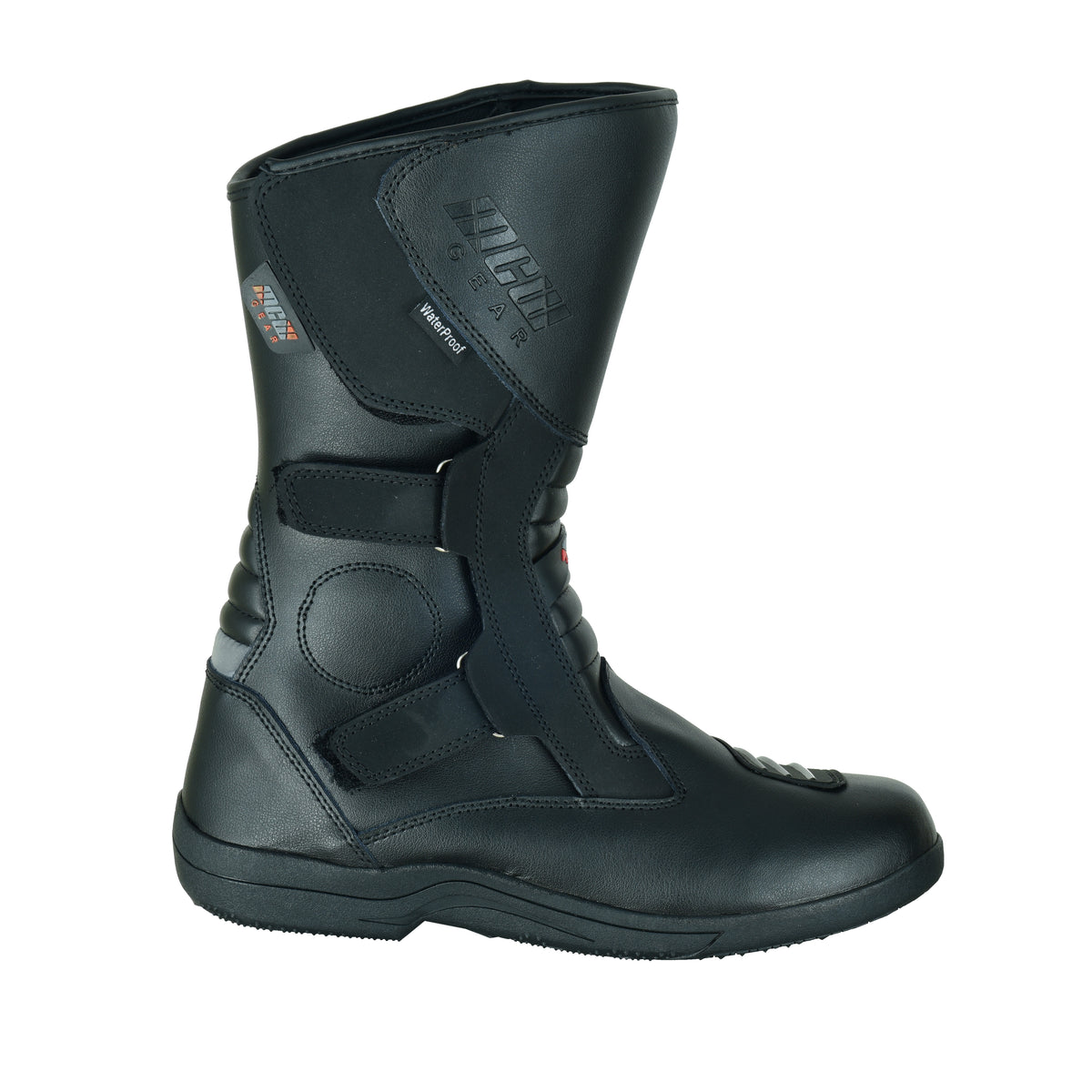 MCW Gear Black Leather Motorcycle Motorbike Waterproof Race Boots Winter New - Hamtons Direct