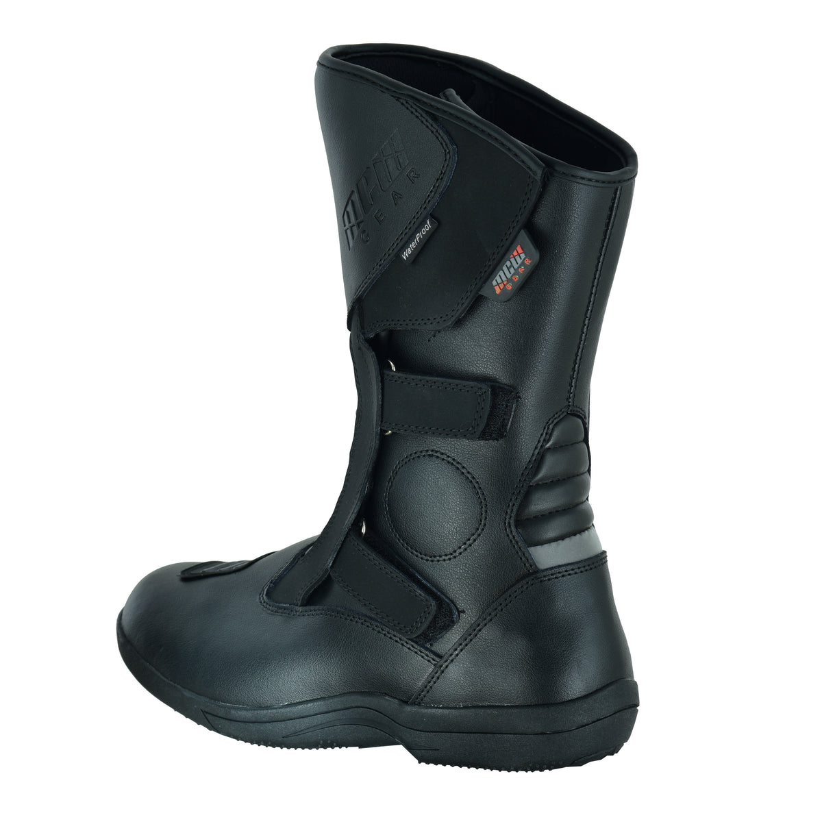 MCW Gear Black Leather Motorcycle Motorbike Waterproof Race Boots Winter New - Hamtons Direct